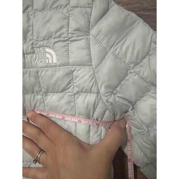 The North Face Jacket Girls Thermoball Quilted Outdoor Light Green S 7/8 - Picture 9 of 11
